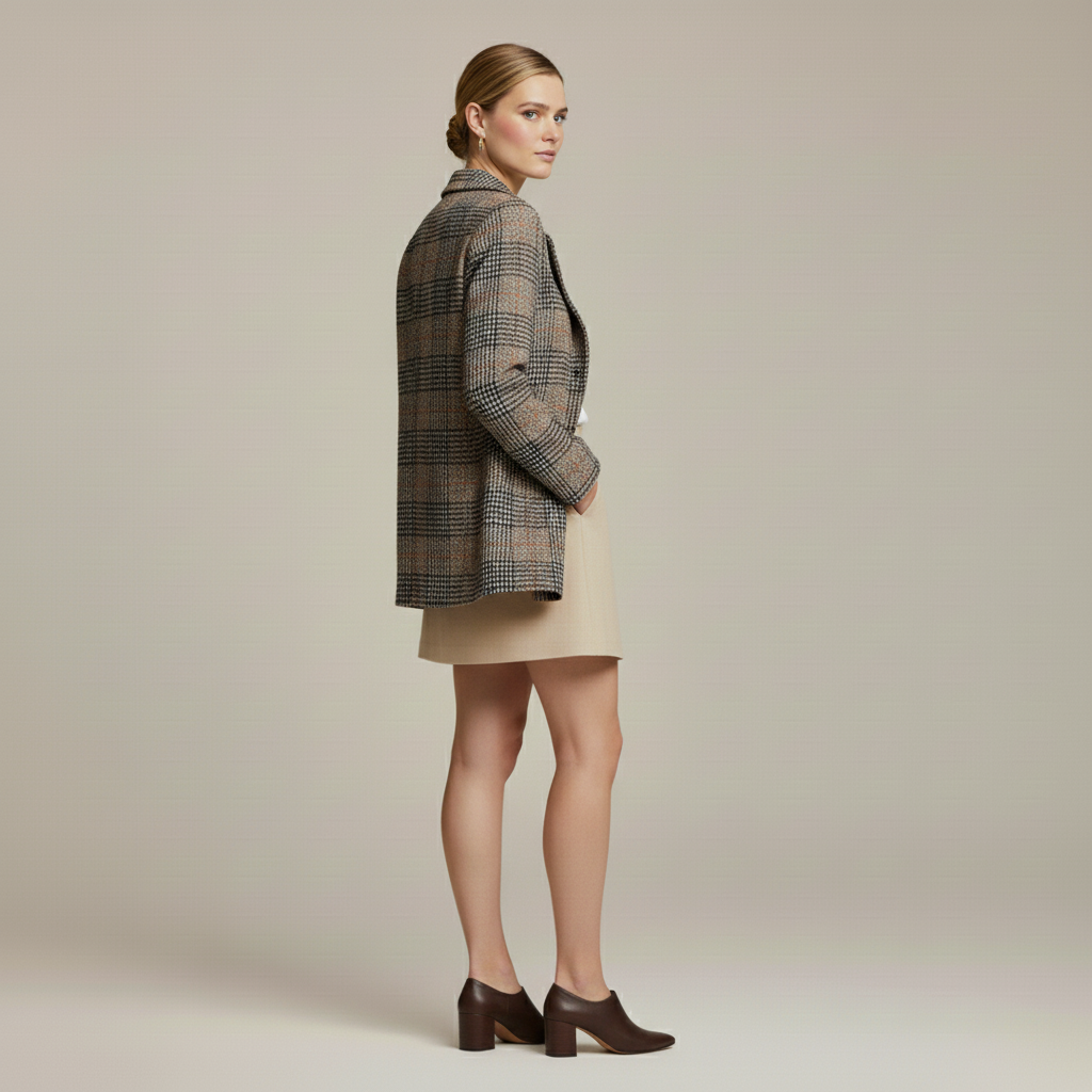 Monorez – Stylish Plaid Elegant Overcoat