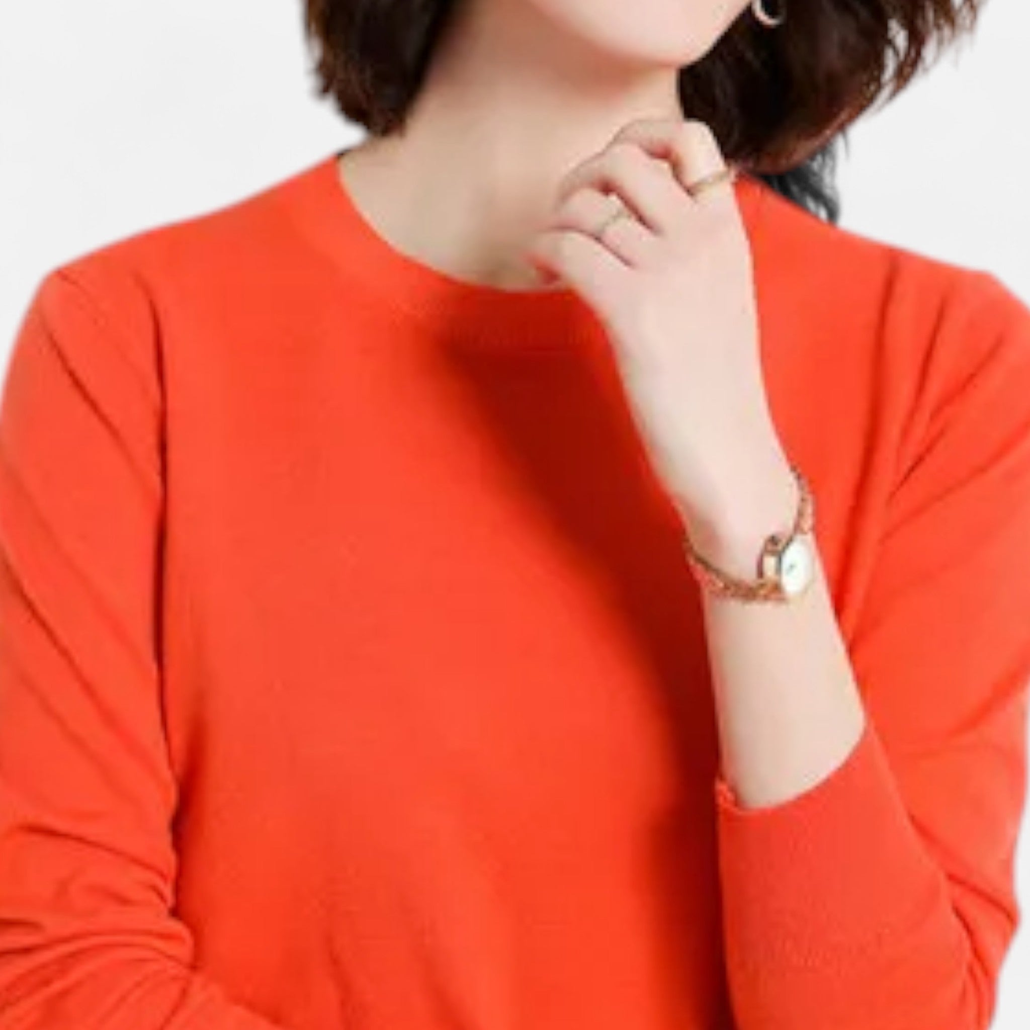 Monorez - Women’s Merino Wool Sweater – Timeless O-Neck Elegance