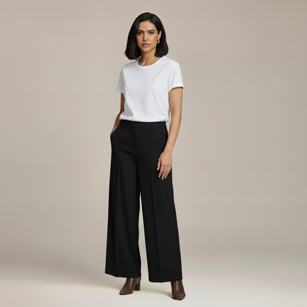Monorez - Women'S Elegant High-Waist Wide-Leg Pants with Side Pockets
